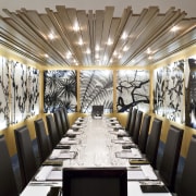 View of private function dining area of a ceiling, function hall, interior design, restaurant, white