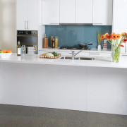 view of a kitchen which features hidden macerating countertop, interior design, kitchen, white