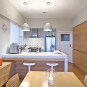 View of a kitchen designed by Pauline Stockwell cabinetry, ceiling, countertop, interior design, kitchen, property, real estate, room, gray