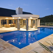 Exterior view of a pavilion which features schist estate, home, house, leisure, mansion, property, real estate, resort, swimming pool, villa, orange