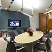 View of a casual meeting area featuring furnishings, conference hall, interior design, office, gray