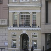 exterior  shot of a San Francisco TownHouse architecture, building, classical architecture, facade, landmark, window, gray