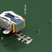 An Oil Rig Resort by Morris Architechs. Just green