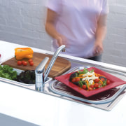 view of a kitchen which features Oliveri's new cookware and bakeware, cuisine, dish, food, lunch, meal, tableware, gray, white