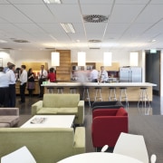 interior view of willis bond &amp; co development cafeteria, institution, interior design, office, restaurant, gray