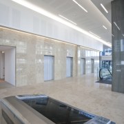 internal building view of lifts at 21 Queen architecture, ceiling, daylighting, floor, glass, interior design, gray