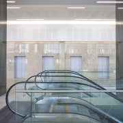 internal building view of lifts at 21 Queen architecture, ceiling, daylighting, floor, glass, interior design, leisure centre, structure, gray