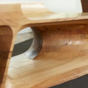 View of the reception area which features a coffee table, floor, flooring, furniture, hardwood, plywood, product design, table, wood, wood flooring, wood stain, orange, white