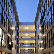 Exterior view of kings square and queens lodge apartment, architecture, building, city, commercial building, condominium, corporate headquarters, daylighting, daytime, estate, facade, headquarters, metropolis, metropolitan area, mixed use, residential area, sky, symmetry, window, black