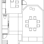 Drawings for a remodeled town house. Designer Juin angle, area, black and white, design, diagram, drawing, floor plan, font, line, line art, product, product design, structure, technical drawing, text, white