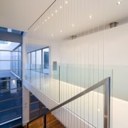 view of of stairway in house designed by apartment, architecture, ceiling, daylighting, glass, handrail, house, interior design, line, real estate, stairs, gray