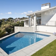 A Mayfair Steel Blue interior was specified for backyard, estate, home, house, leisure, property, real estate, residential area, swimming pool, villa, teal