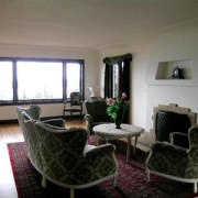 View of living areas and the dining room, home, interior design, living room, property, real estate, room, table, gray, black