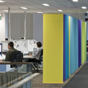 View of the atrium of the new BNZ institution, office, gray