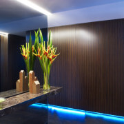 View of remodeled apartment on the 14th floor ceiling, interior design, lighting, wall, black