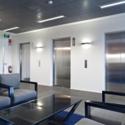 The Club Tower walls were painted with resen ceiling, interior design, gray