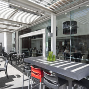 View of the Club Tower offices in Christchurch, interior design, real estate, gray, black