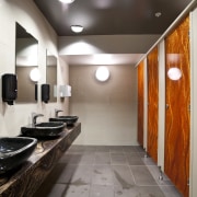 View of the new Les Mills gym. - bathroom, ceiling, countertop, interior design, real estate, room, gray