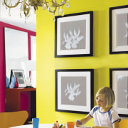 View of Benjamin Moore Paints. - View of furniture, home, interior design, room, table, yellow, white