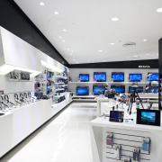 View of shops fitted by Dimension Shopfitters. - electronics, interior design, product, product design, retail, technology, white