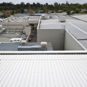 View of PBI Height Safety equipment. - View daylighting, roof, white, gray