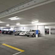 View of the redeveloped Riccarton mall. - View automobile repair shop, motor vehicle, parking, parking lot, gray