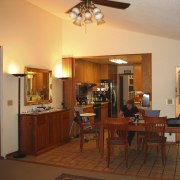 Kitchen prior to renovation. - Kitchen prior to dining room, interior design, living room, real estate, room, brown, orange
