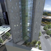 View of the Triptych, Melbourne's latest Southbank Apartment architecture, building, condominium, corporate headquarters, metropolitan area, mixed use, skyscraper, tower block, urban design, gray