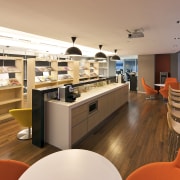 View of the Benoy offices which incorporates a interior design, office, brown, orange