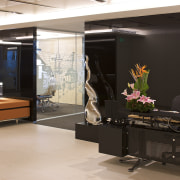 View of the reception area at the Benoy floor, flooring, furniture, interior design, black, white
