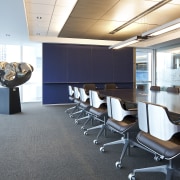 Interior view of the main boardroom which features architecture, ceiling, chair, conference hall, daylighting, floor, flooring, furniture, interior design, office, product design, table, white