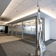 Interior view of the Benoy offices which features architecture, ceiling, glass, interior design, gray