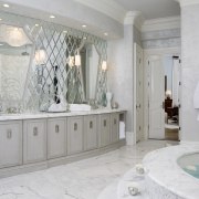 View of bathroom which features a Roman tub bathroom, estate, floor, home, interior design, plumbing fixture, room, gray