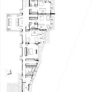 View of architectural floor plans. - View of architecture, area, black and white, design, diagram, drawing, floor plan, font, line, plan, product design, schematic, structure, text, white