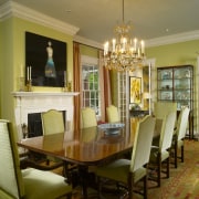 Interior view of the dining room &amp; the ceiling, dining room, estate, furniture, home, interior design, living room, real estate, room, table, window, brown