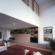 Contemporary living area viewing the furniture - Contemporary architecture, ceiling, daylighting, estate, house, interior design, living room, real estate, gray, white