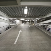 View of the basement carpark at 80 Queen asphalt, car, metropolitan area, motor vehicle, parking, parking lot, gray, black