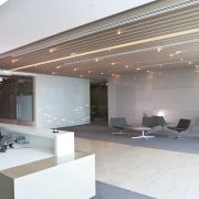 Interior view of the Deloitte office reception area architecture, ceiling, daylighting, interior design, lobby, office, gray, white