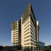 Thinc Projects managed the development of Building 4 architecture, building, commercial building, condominium, corporate headquarters, daytime, facade, headquarters, hotel, landmark, metropolis, metropolitan area, mixed use, sky, skyscraper, tower block, blue