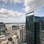 View of the Deloitte Centre at 80 Queen building, city, cityscape, condominium, corporate headquarters, daytime, downtown, metropolis, metropolitan area, real estate, sky, skyline, skyscraper, tower block, urban area, gray, black