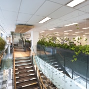 View of a stariway inside the Deloitte Centre real estate, gray
