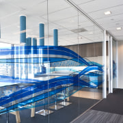 View of office spaces at the Deloitte Centre architecture, ceiling, glass, interior design, leisure centre, structure, white