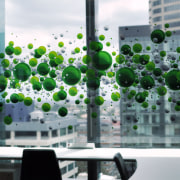 View of office spaces at the Deloitte Centre green, gray, white