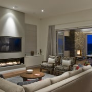 View of the lounge of this house built ceiling, hearth, home, interior design, living room, property, real estate, room, gray, brown