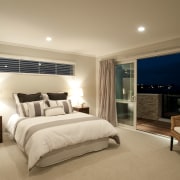 view of a bedroom in this Jalcon Homes bed frame, bedroom, ceiling, estate, floor, home, interior design, lighting, property, real estate, room, suite, wall, window, orange, brown