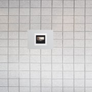 view of home audio and visual control by line, product design, square, white