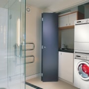 Laundry showing Adora SLQ Washer stacked on dryer bathroom, home appliance, laundry, laundry room, major appliance, property, room, gray