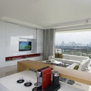 View of living area - View of living architecture, interior design, living room, gray