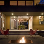 Designed by Robert Swatt, FAIA, Swatt | Miers architecture, home, house, interior design, lighting, lobby, real estate, window, brown, black