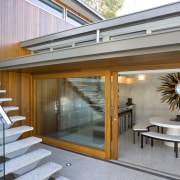 View of the stairway that leads to the architecture, daylighting, house, interior design, real estate, window, gray